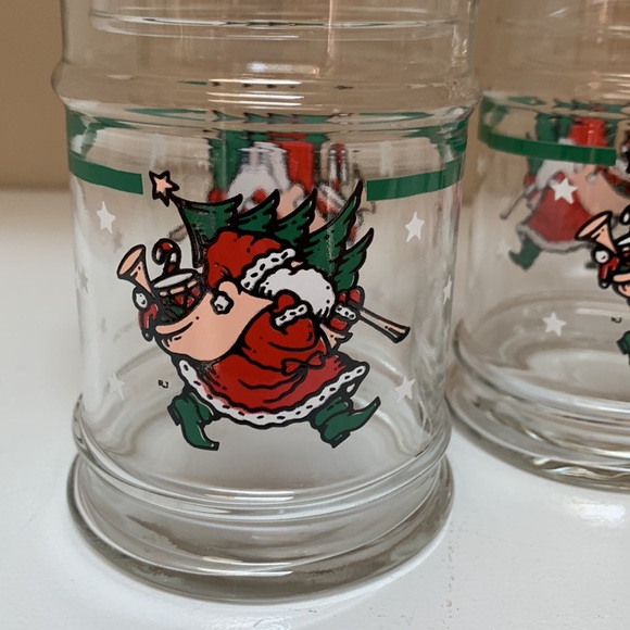 🎅🏻3 Vintage Anchor Hocking Glass Santa Candy Dishes - Picture 5 of 7